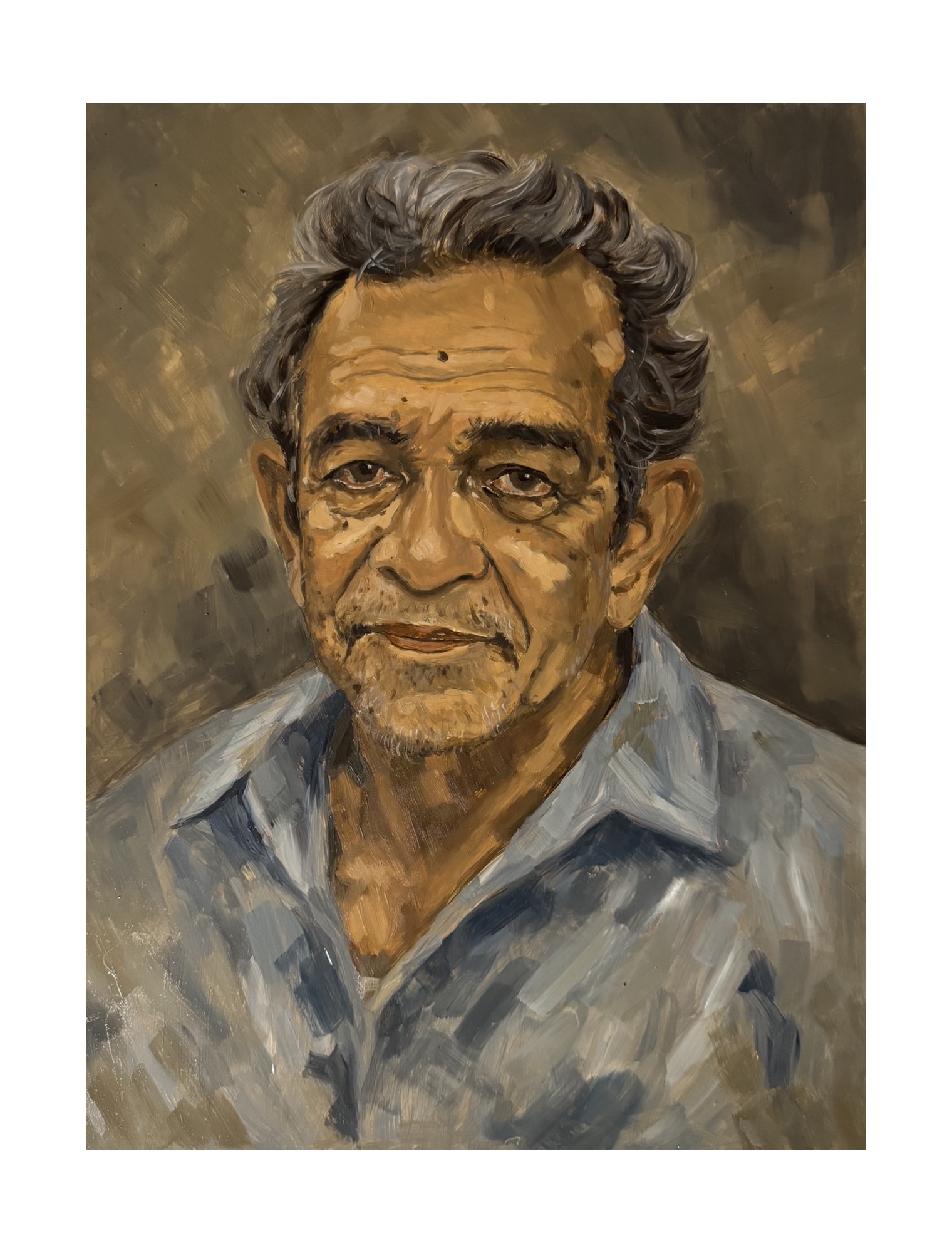 Expressive oil portrait of a man by Shehara